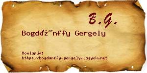 Bogdánffy Gergely névjegykártya